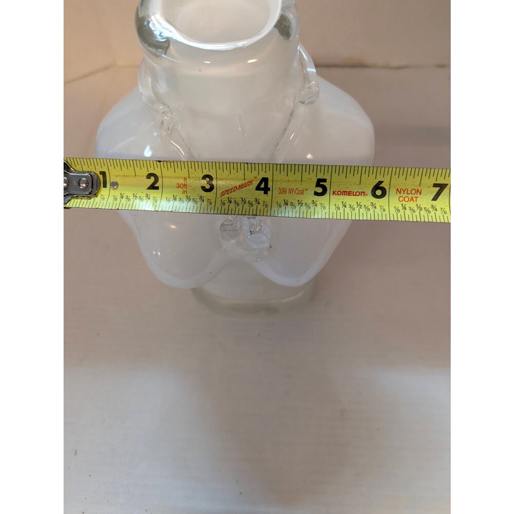 Vintage Y2K Frosted Glass Female Bust Torso Vase Clear Necklace Statue 10" - Picture 10 of 12
